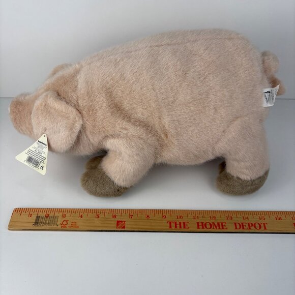 Vintage Dakin Huggables 16” Plush Pig Soft Curly Tail Stuffed Animal Tags Applau - Picture 6 of 10